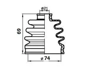 Пыльник ШРУС RBI D17A00UZ 21x74x69