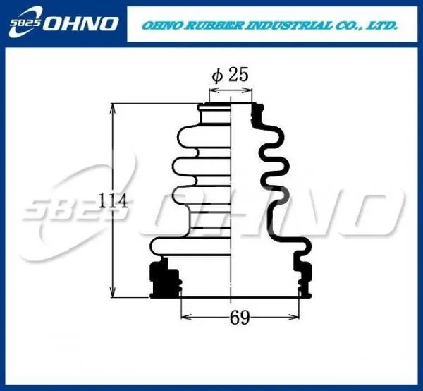 Пыльник ШРУС OHNO FB2044 TOYOTA (69х25х114)