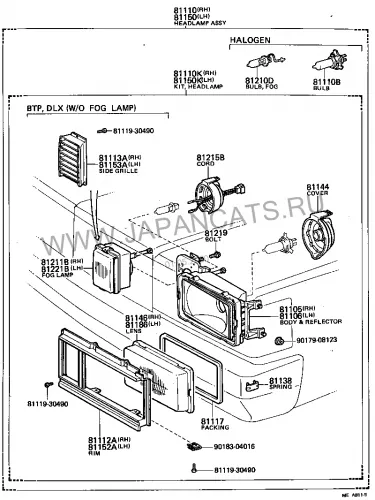 Фара DEPO 2121107LLDH TOYOTA CROWN LS110/LS112 1982-1983 Перед Лев