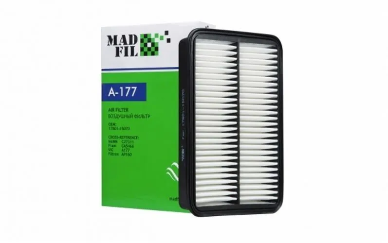 Фильтр воздушный MADFIL A177 TOYOTA Corolla Levin 1991- / TOYOTA Corolla Spacio 1997- / TOYOTA Corol