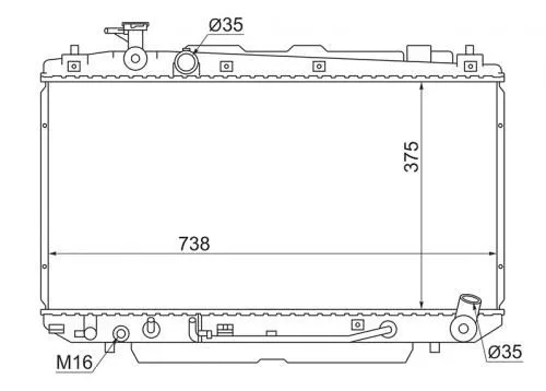 Радиатор охлаждения PANDAPARTS TOY04ACA20 TOYOTA RAV4 ACA20 1AZFE 2000-2005