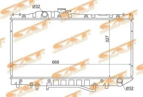 Радиатор охлаждения SAT TY0002ST170 TOYOTA CORONA, CARINA, CELICA 1988-1992