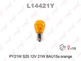 Лампа накаливания LYNXAUTO L14421Y PY21W 12V BAU15S
