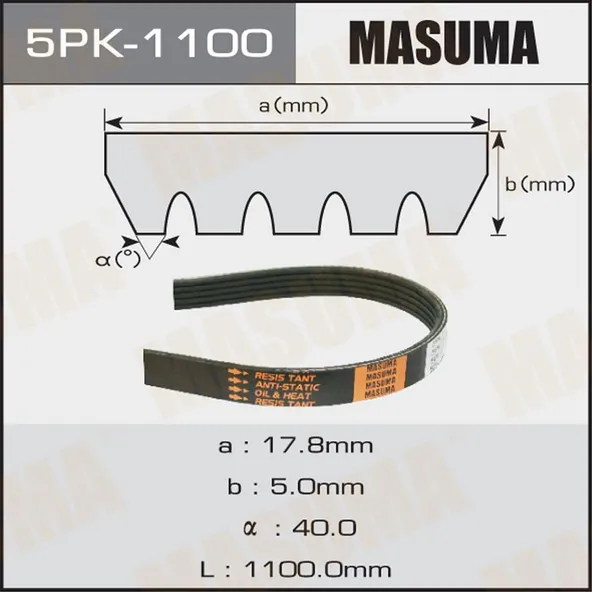 Ремень поликлиновый masuma 5pk-1100