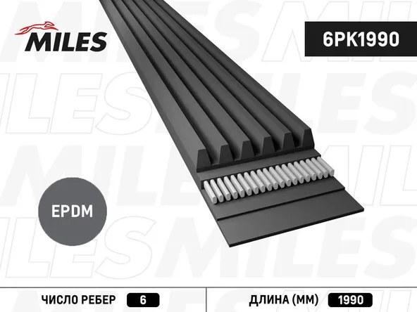 Ремень поликлиновой miles 6pk1990