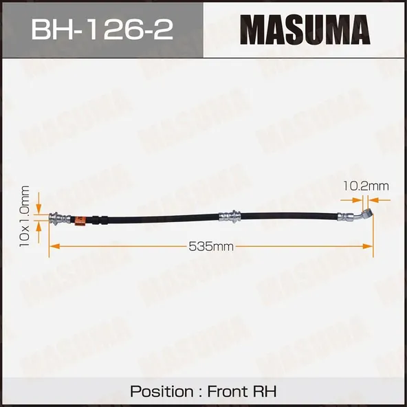Шланг тормозной masuma bh-126-2 передний rh китай 1 1 шт. bh1262