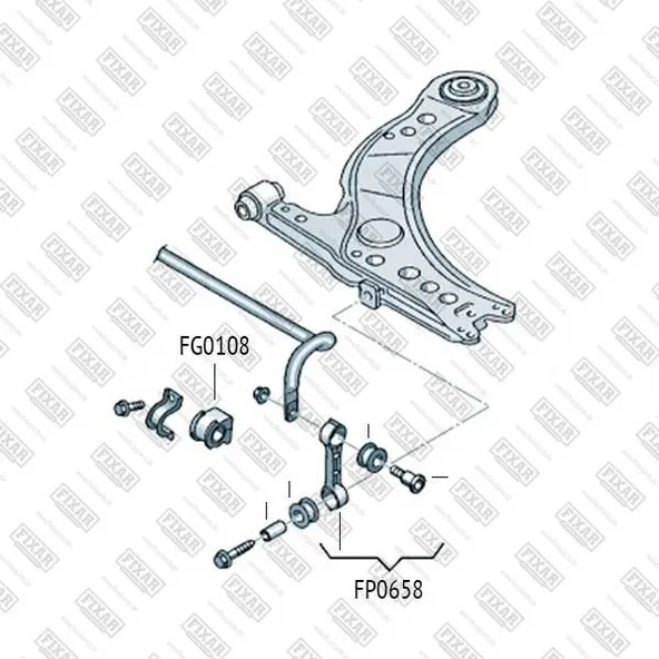 Тяга стабилизатора переднего \ audi a3 96> fixar fp0658