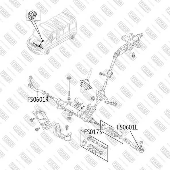 Наконечник рулевой правый \ renault espace laguna trafic 01> fixar fs0601r