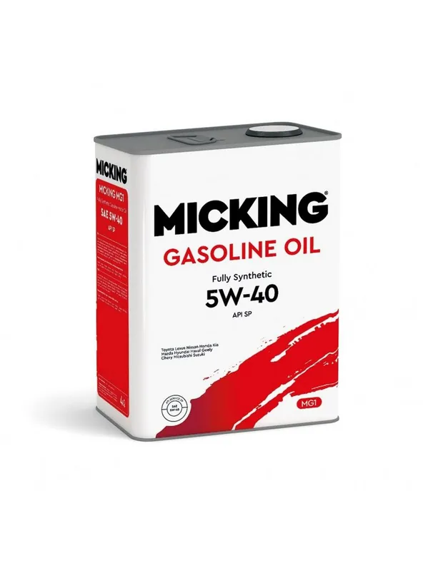 Моторное масло синтетическое для бензиновых двигателей micking gasoline oil mg1 5w-40 api sp, 4 л., m2134