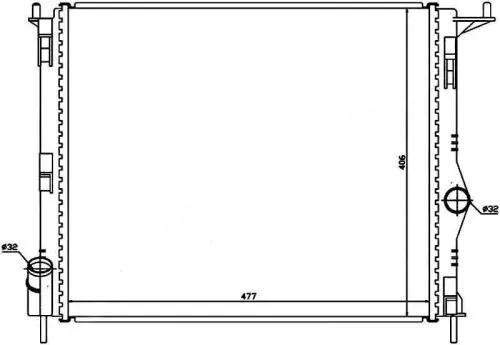 Радиатор охлаждения SAT RN000208 RENAULT LOGAN, LADA LARGUS без кондиционера 2009-2016