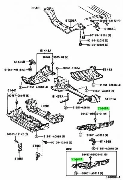 Защита двигателя TOYOTA 5144928040 TOYOTA ESTIMA, EMINA, LUCIDA