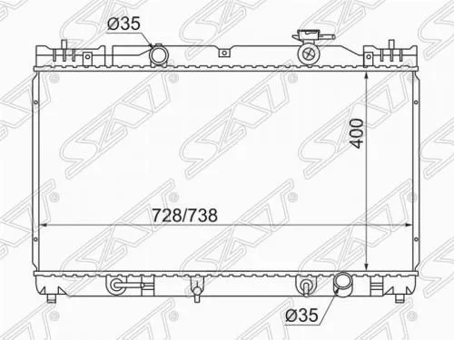 Радиатор охлаждения SAT TY0003ACV30 TOYOTA CAMRY, SOLARA  ACV30 2001-2006