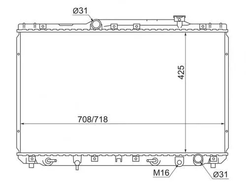 Радиатор охлаждения SAT STTY0003SXV10 TOYOTA CAMRY, SCEPTER SXV10 5SFE1991-1996