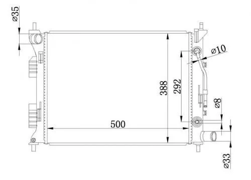 Радиатор охлаждения SAT HY0016 HYUNDAI/KIA ACCENT, SOLARIS, I20 , RIO 2011-2014