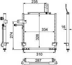 Радиатор кондиционера MAN ZAI B100210 MAZDA DEMIO DW 1996-2000