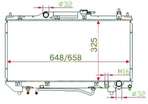 Радиатор охлаждения PANDAPARTS TOY02AT220 TOYOTA AVENSIS, CORONA AT220 1997-2000