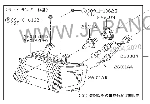 Фара NISSAN CUBE Z10 260652U000