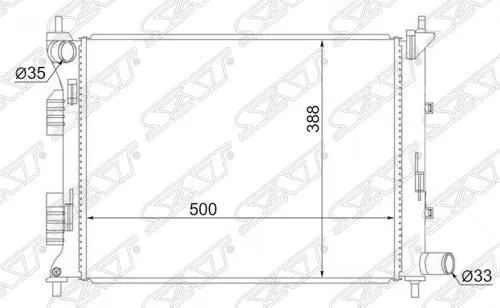 Радиатор охлаждения SAT SGHY0016MT HYUNDAI/KIA ACCENT, SOLARIS, I20 , RIO 2011-2014