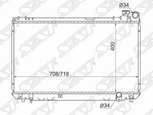 Радиатор охлаждения SAT TY0005110 TOYOTA BREVIS, PROGRES, VEROSSA, MARK 2 , MARK 2 BLIT JZX110