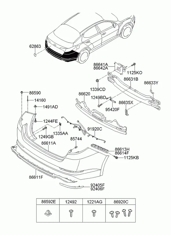 Усилитель бампера MADFIL KA352087R0000 866312T010