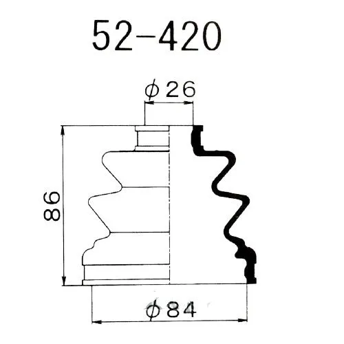 Пыльник ШРУС MARUICHI 52420 TOYOTA (84х26х86)