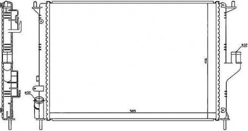 Радиатор охлаждения SAT SGRN0002081 LOGAN, SANDERO, DUSTER, LARGUS, ALMERA 2008-2017