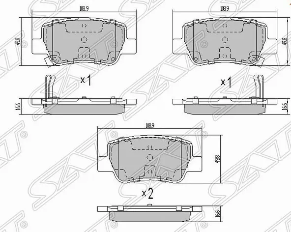 Колодки тормозные SAT ST0446605040 TOYOTA AVENSIS ZRT270 08-