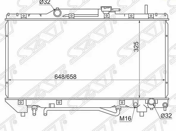 Радиатор охлаждения SAT TY0002ST19020 TOYOTA CALDINA, CARINA, CARINA E, CORONA ST19#