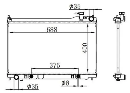 Радиатор охлаждения SAT NS0009V35 NISSAN SKYLINE, STAGEA, INFINITI 2001-2007
