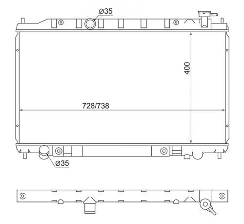 Радиатор охлаждения PANDAPARTS NIS04J31 NISSAN TEANA J31 2003-2008