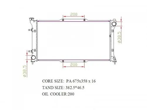 Радиатор охлаждения PANDAPARTS SUB03 SUBARU LEGACY BD, BG, 1993-1998 45199AC040