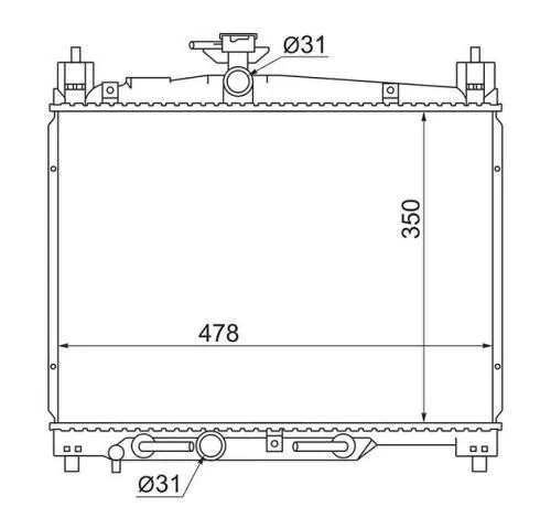 Радиатор охлаждения ДЕТАЛИОН 2305 TOYOTA BB / ECHO / FUN CARGO / IST / PLATZ / PROBOX  SUCCEED /