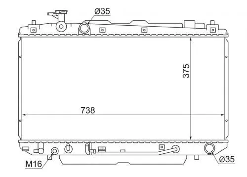 Радиатор охлаждения PANDAPARTS TOY04ZCA20 TOYOTA RAV4 ZCA25, ZCA26 1ZZFE 2000-2005