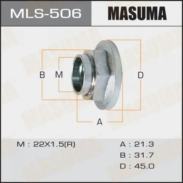 Гайка ШРУСа M22x1.5/21.3 32 MASUMA MLS506