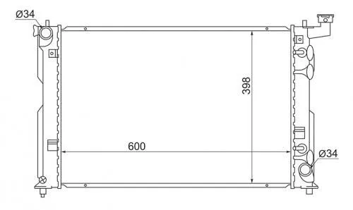 Радиатор охлаждения SAT TY0002240 TOYOTA PREMIO, ALLION, CALDINA, OPA, ISIS, WISH