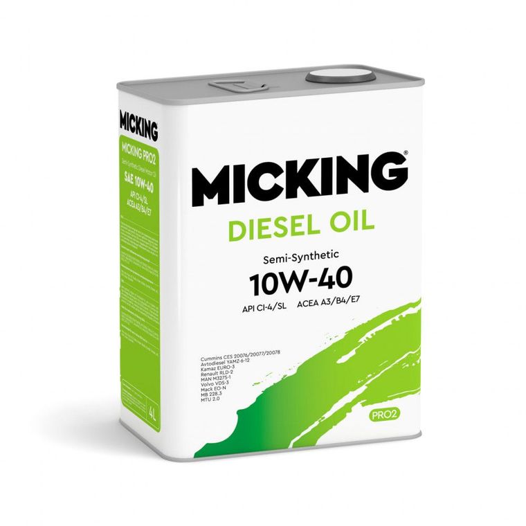 Масло моторное MICKING DIESEL OIL PRO2 10W40 API CI4/SL п/с для дизель двиг (4л)