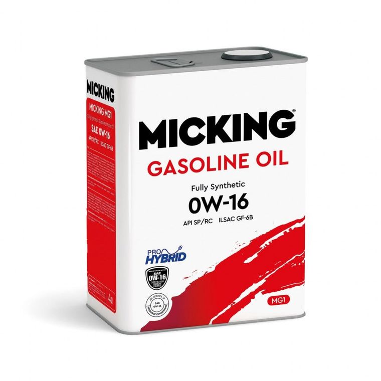 Масло моторное MICKING GASOLINE OIL MG1 0W16 SP/RC SYNTH (4л)