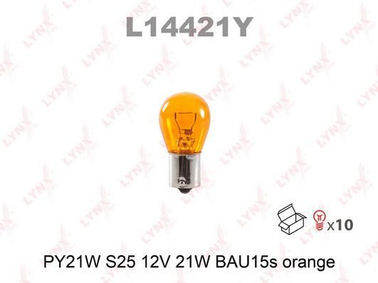 Лампа накаливания LYNXAUTO L14421Y PY21W 12V BAU15S